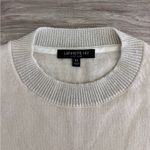 Lafayette 148 New York 100% Cashmere Crewneck Sweater Ivory + Light Grey Trim Size XS Photo 1