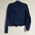 Vintage Denim Chambray Knit Linen Blazer Jacket Size 8 Y2K Coastal Cowgirl Blue Photo 6