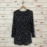 Pam & Gela Long Sleeve Silk Romper - Black & Cream - 0 Photo 12