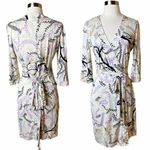 Missoni Wrap Silk Dress Purple Brown White Foilage V-Neck EU 44 / Medium / 6-8 Photo 1