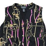 Frank Lyman Design Collect Womens Black Chain Print Sleeveless V Neck Top sz 6 Photo 1