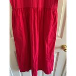 J.Crew Factory Women'sā L Red Pink Sleeveless Ribbed Top Midi Dress Pockets Size L Photo 4