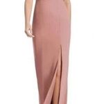 DESSY COLLECTION Diamond Cutout Back Trumpet Gown Front Slit Rose Pink Sz 8... Photo 0