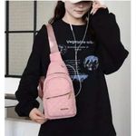 Contemporary Multiple Compartment Sling Bag Handbag Crossbody Ivory Audio Port White Photo 3