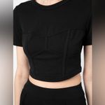 ALC Frank A.L.C. ALC Wren Bustier Cropped Tee Corset Seamed Crop Top Black Photo 2