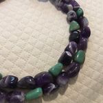 Amethyst VINTAGE and Turquoise Double Strand Sterling Silver Necklace Photo 4