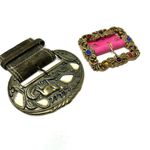 Gold belt buckle with colorful CZ Photo 4