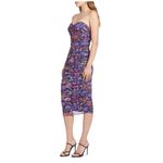 Amanda Uprichard Floral Strapless Mesh Body-Con Cocktail Dress Size Medium Photo 2