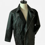 Princess Polly Black Faux Leather Motorcycle Biker Jacket Full Zip Photo 0