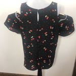 Gypsies & Moondust cherry cold shoulder shirt size large Photo 4