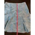 White & Warren Turquoise‎ Embroidered Geometric Skirt Womens 8 Office Church Blue Photo 8