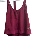 Gymshark Deep Red/Maroon Drop Arm Scoop Neck Crop Gym Tank Top Small Photo 0