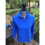Lands' End  Womens Fleece Pullover S (6-8) 1/4 Zip Polyester EUC Long Sleeve Blue Photo 1