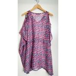 The Royal Standard Beach Cover Up Shell Print Pink/Blue Size Medium Pink Photo 3