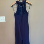 NEW Lulus Joella Lace‎ Halter Maxi Dress Navy Blue Size Small Photo 5