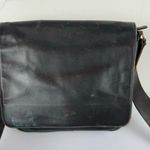 Coach Vintage 1994  Museum Bag Black Leather Shoulder Bag Flap Distressed USA Photo 3