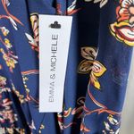 Emma & Michele  Women's 3X Blue Floral Long Sleeve Button Down Tiered‎ Dress New Photo 7