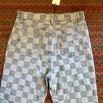 NWT KOLLYY CHECKERED PATCHWORK DENIM JEANS Blue Size 26 Photo 4