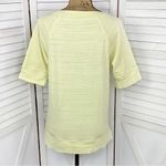Loft  Embroidered Mandala Slub Knit Short‎ Sleeve Pullover Shirt Yellow Medium Photo 3