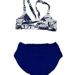 Robin Piccone  Women's Floral Bikini Set XS Electric Blue & White Photo 3