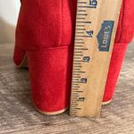 Allegra K  Red Faux Suede Pull On Heeled Boots Women’s Size 10 Photo 4