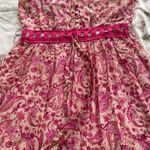 Allison Brittney floral pink beige Barbiecore high waist cotton dress, size M Photo 10