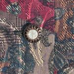 90s Plus Size Vintage 3X Jacquard Patchwork Vest Burgundy Paisley Statement Red Photo 3