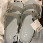 ZARA  Rubberized Buckled Slide Sandals Size 9/10 (New with tag) Photo 4