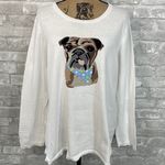 Lisa Todd Nino Bulldog Dog Sweater White Size 1X Photo 1