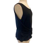 Armani Collezioni Armani black stretch sleeveless top, ladies 10 gathered drape belt detail knit Photo 1