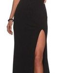 La Femme  One-Shoulder Jersey Gown in Black Size US 8 Photo 0