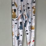 Women’s Cartoon Dog Graphic Print Leggings White Multi Size M Photo 3