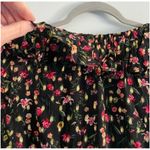 J.Crew‎ Midnight Vintage Floral Ruffle Sheer Long Sleeve Blouse Top Black Size S Photo 4