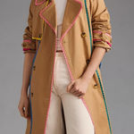 Anthropologie Avec Les Filles Trimmed Trench Coat Large Photo 0