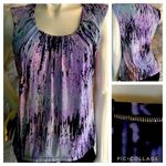 Calvin Klein  Poly spandex Necklace Tank Blouse Photo 1
