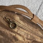 DKNY Vintage  Metallic Gold Leather Backpack Purse Drawstring Shoulder Bag Photo 4