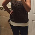 Elle  Olive patterned top Size Small Photo 0