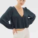 Urban Outfitters UO Prairie Ribbed Babydoll Top Photo 0