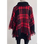 Steve Madden Red & Black Buffalo Plaid Poncho NWT! Photo 5