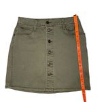 Mudd FLX Stretch Olive Green Mini Skirt Size 5 Cottage Twee Bohemian Preppy Photo 5