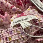 Poupette St. Barth Triny Smocked Midi Dress Size Large Pink Watercolor Photo 8