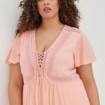 Torrid Mini Gauze Lace-Up Skater Dress with Pockets Plus Size 1X NWOT Photo 2