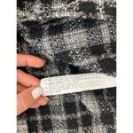 ZARA Womens Oversized Jacket Blazer Black White Plaid Tweed Snap Fringe Size M Photo 6