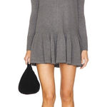 Free People  Time On My Side Mini Dress In Dark Gray Size Medium Ruffle Oversized Photo 0