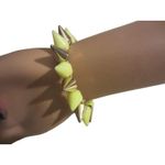 Spiked Stretch Bracelet Neon Yellow Gold Punk Y2K Accessory Photo 4