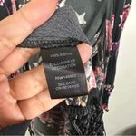 Torrid  Size 3X Black Floral Print Crepe Fringe Open Front Kimono Duster Photo 5