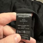 Zadig & Voltaire Ranil Black Handkerchief Hem 3/4 Sleeve Button Mini Dress L Photo 5