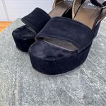 DKNY Black Velvet Platform Wedge Heels Ankle Strap Buckle Size 9 Bratz Y2K Photo 2