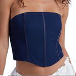 Kendall + Kylie  Navy Blue Bustier Corset Top Feminine Romantic Layers XS Photo 0