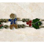 Avon Christmas Bracelet Holiday New Year's Eve 7.5" Goldtone Charms Vintage Gold Photo 6